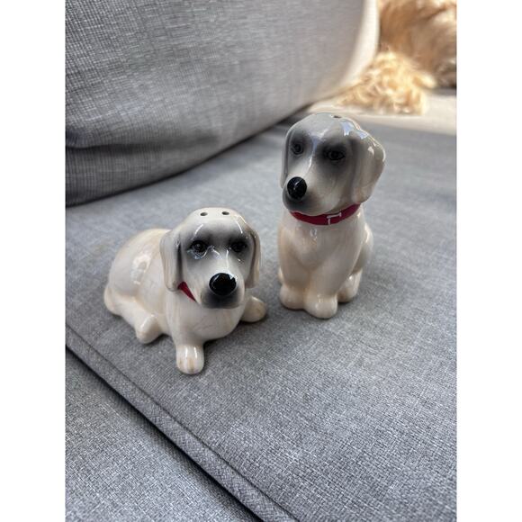 Vintage MCM ceramic puppy dog Salt And Pepper Shakers - Picture 3 of 10